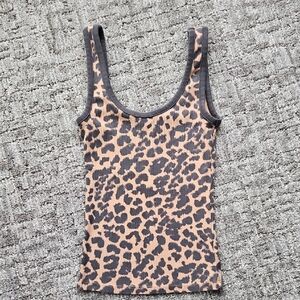 Aerie Animal Print Tank Top - Black and Tan